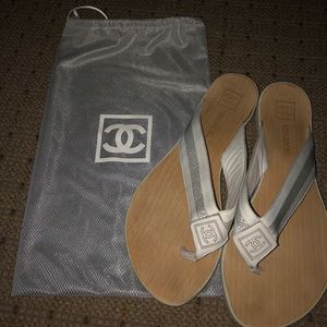 CHANEL Wooden Sand Sandals
